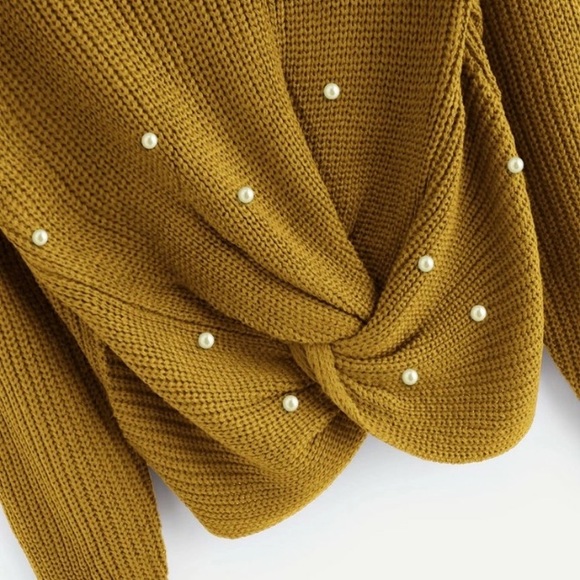 🌻New 🌻mustard pearl sweater size XL - Picture 2 of 5